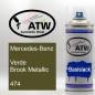 Preview: Mercedes-Benz, Verde Brook Metallic, 474: 400ml Sprühdose, von ATW Autoteile West.